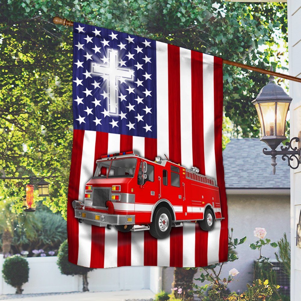 America Fire Truck Flag America Fire Engine LNT233F