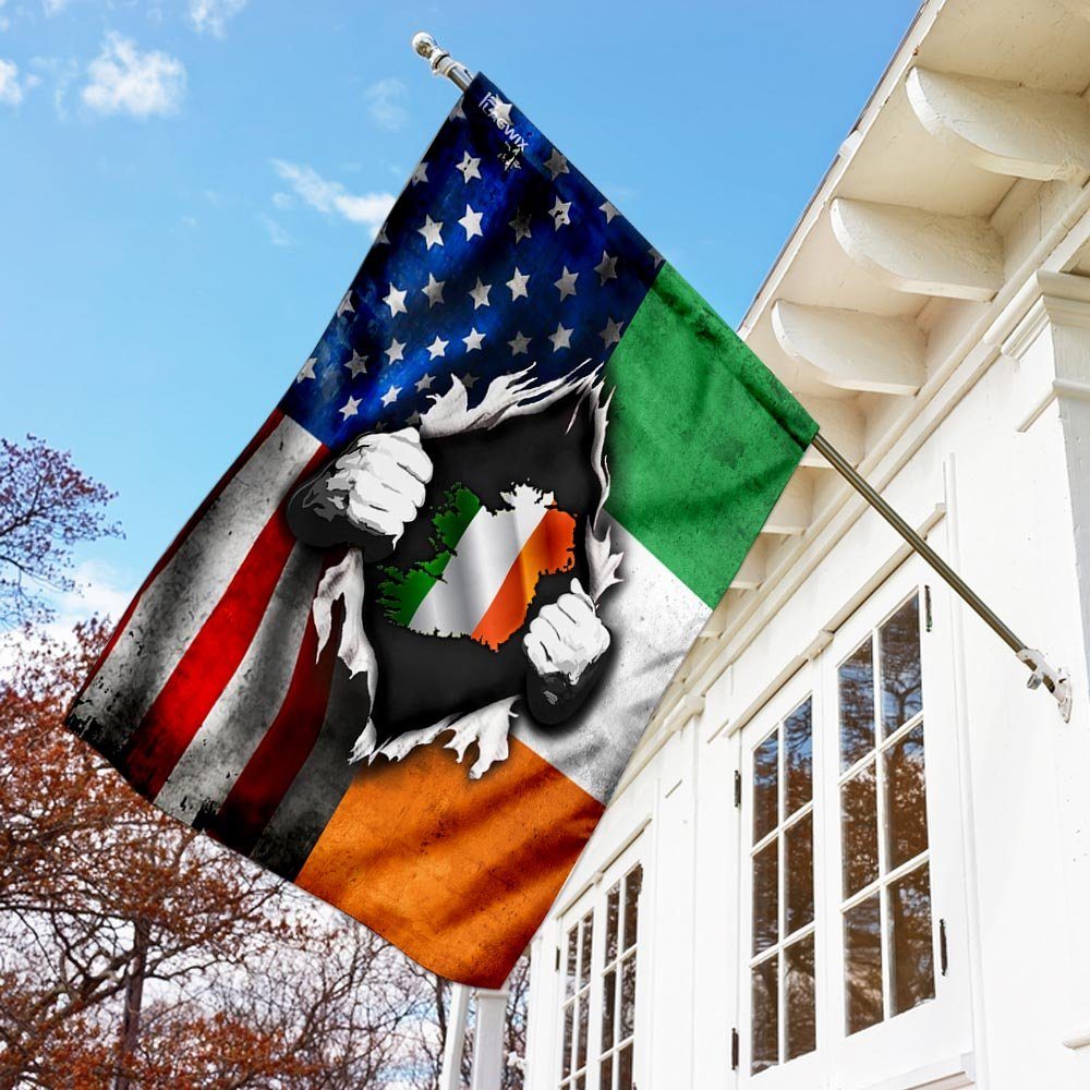 America Home With Irish Blood Flag