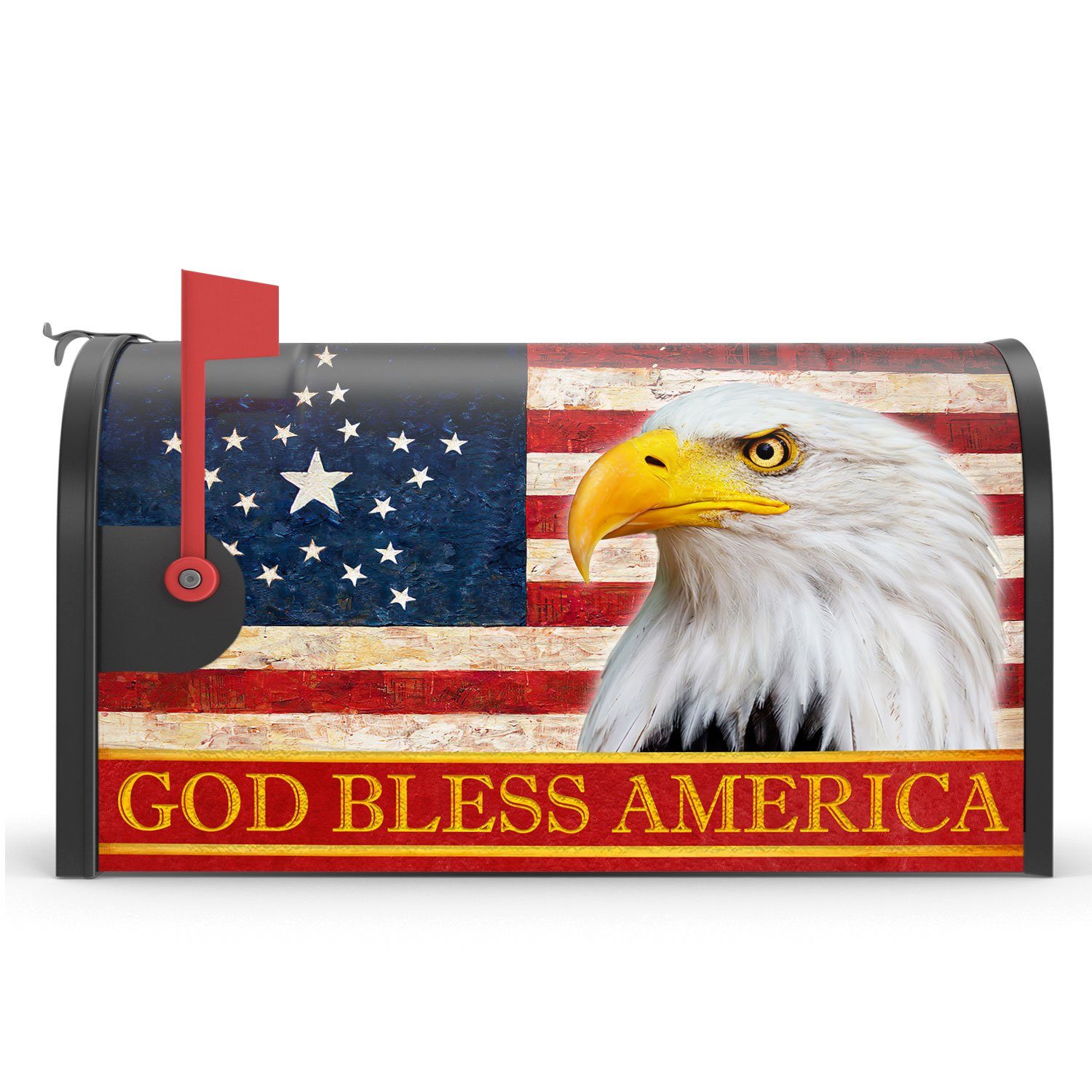 America Patriotic Mailbox Cover God Bless America LNT738MB