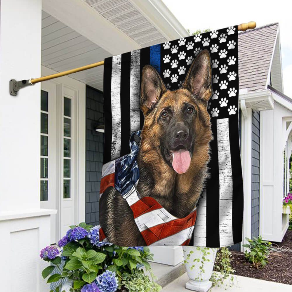 America Police German Shepherd Dog Flag Police Dog LNT123F