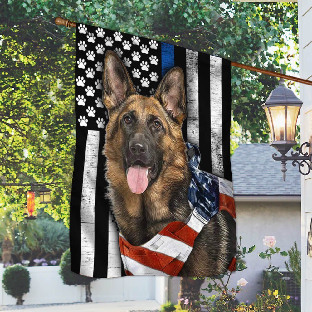 America Police German Shepherd Dog Flag Police Dog LNT123F