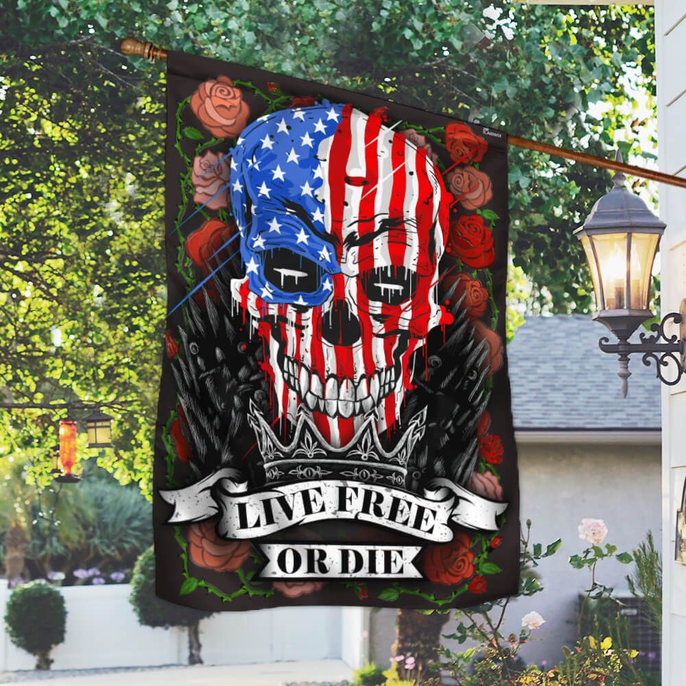 America Skull Flag Live Free Or Die NTB25F