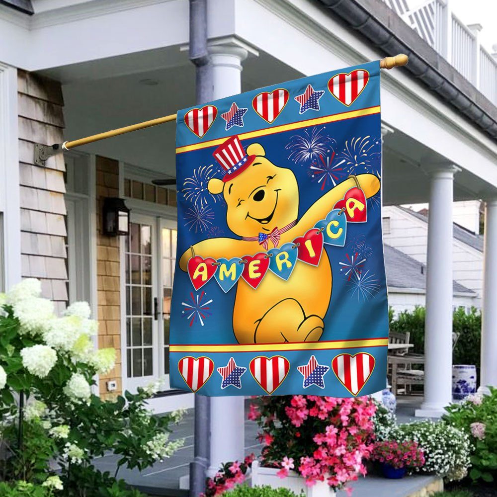 America Winnie the Pooh Flag America Happy Month LNT195F