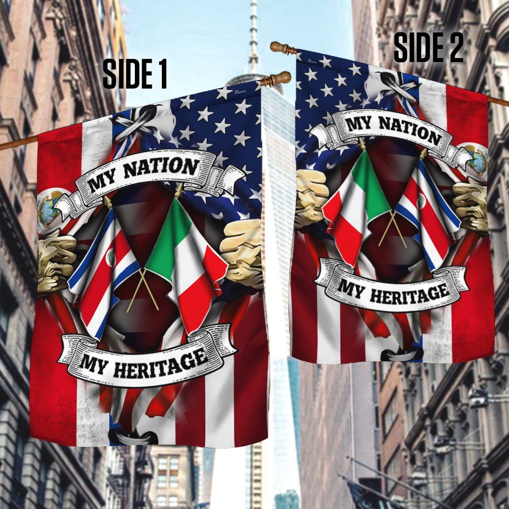 American, Costa Rica & Italian Flag My Nation My Heritage DDH2869Fv3