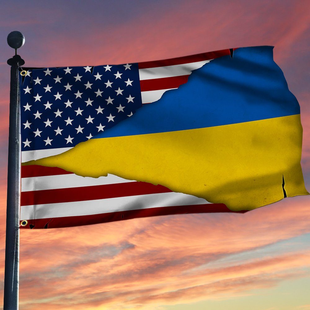 American And Ukrainian Grommet Flag BNT519GFv1