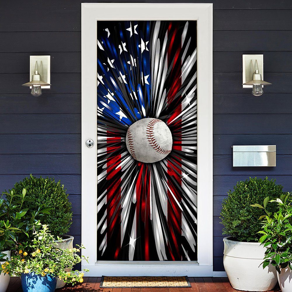 American Baseball  Ball Door Cover