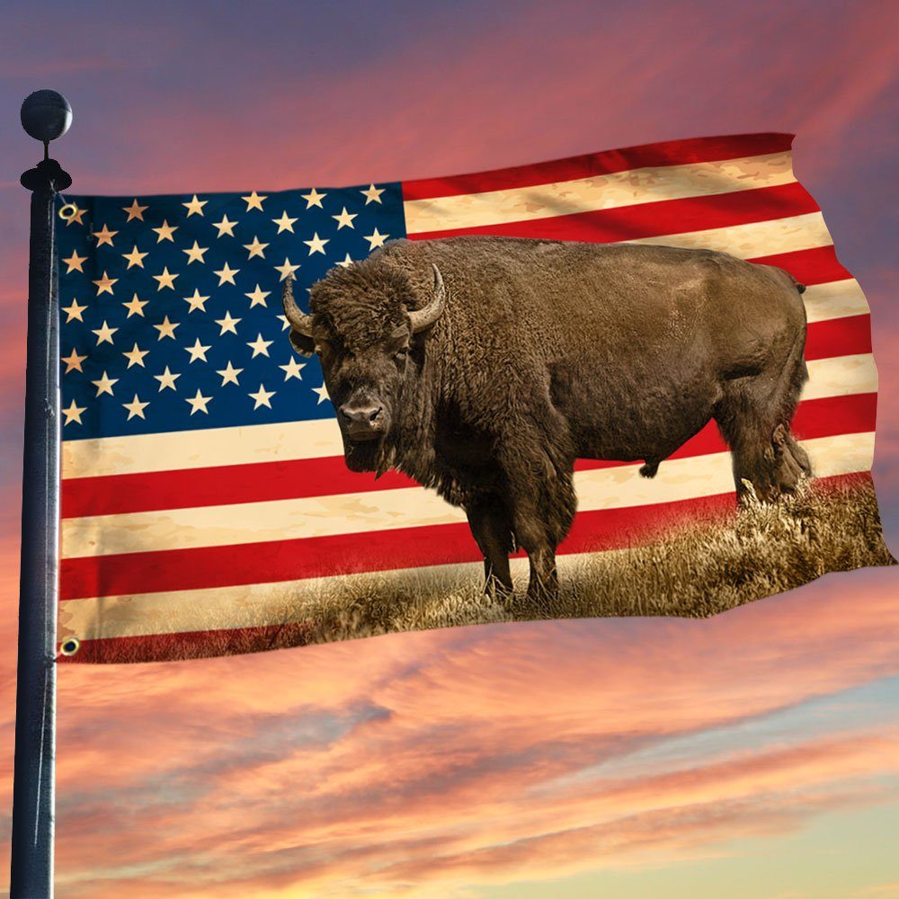 American Bison Buffalo Grommet Flag TQN246GF