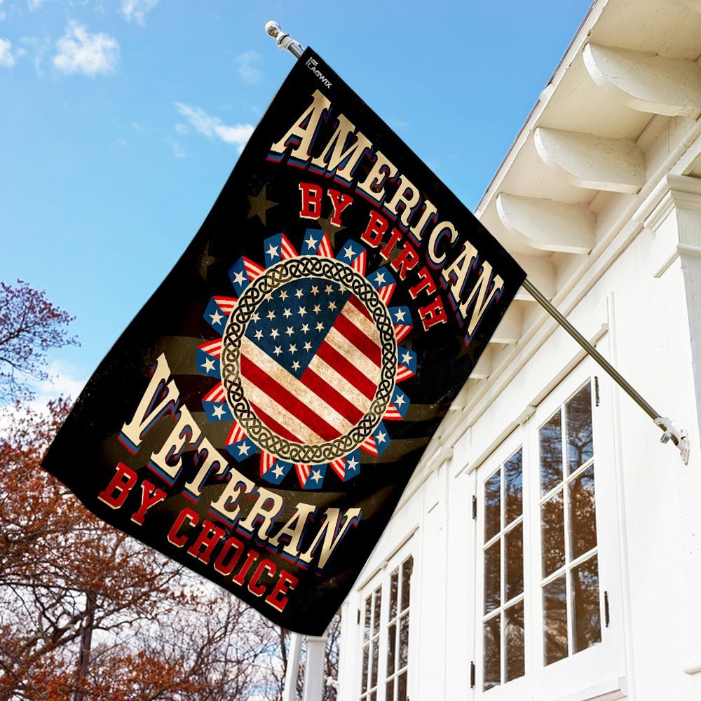 American By Birth Veteran By Choice Flag