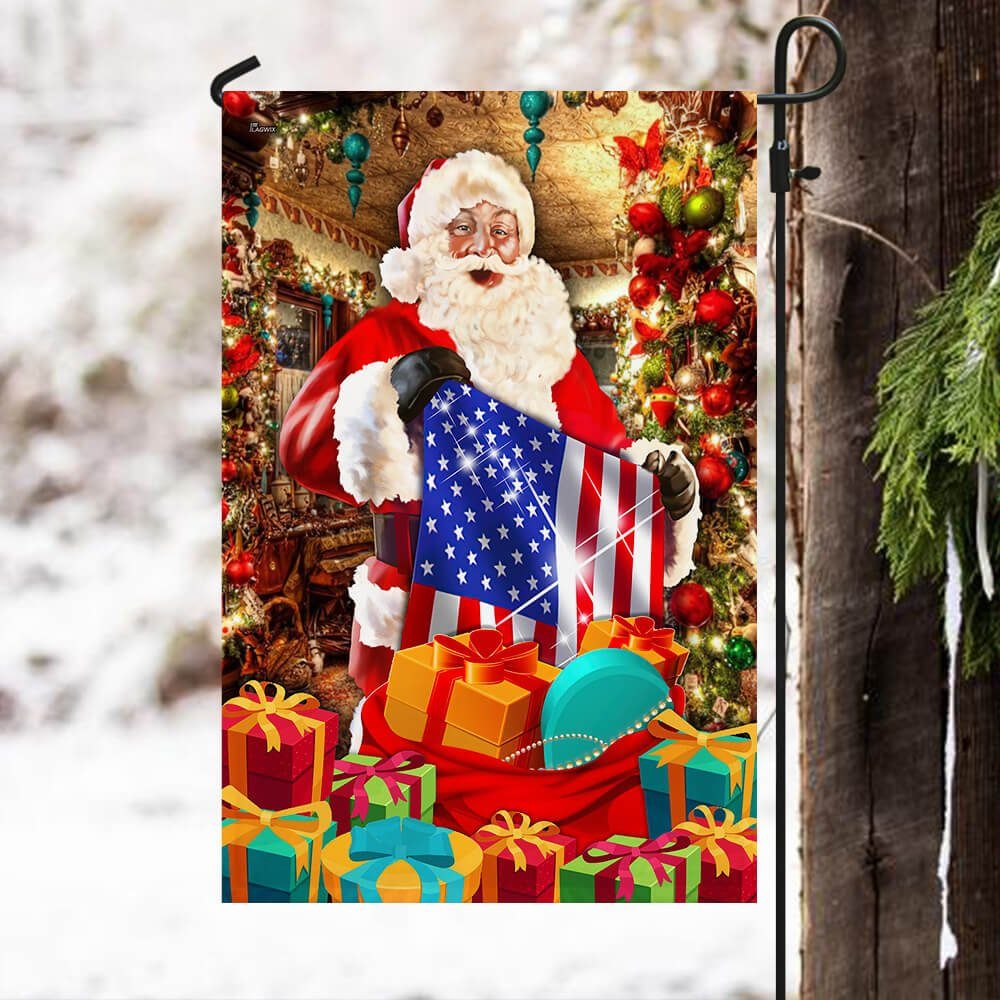 American Christmas Flag Santa Laughing NNT105Fv1