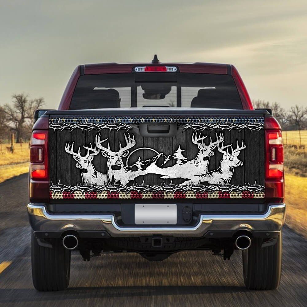 American Deer Hunting Truck Tailgate Decal Sticker Wrap NTB408TD