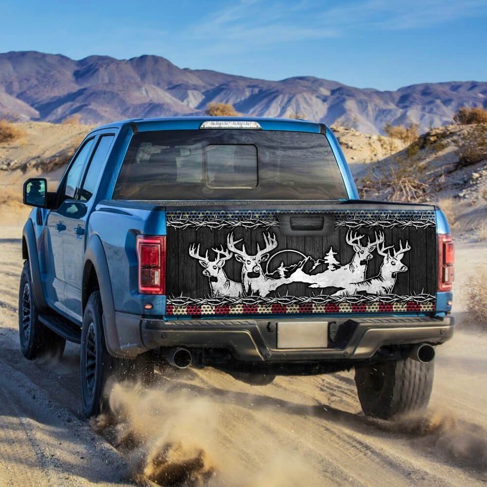 American Deer Hunting Truck Tailgate Decal Sticker Wrap NTB408TD