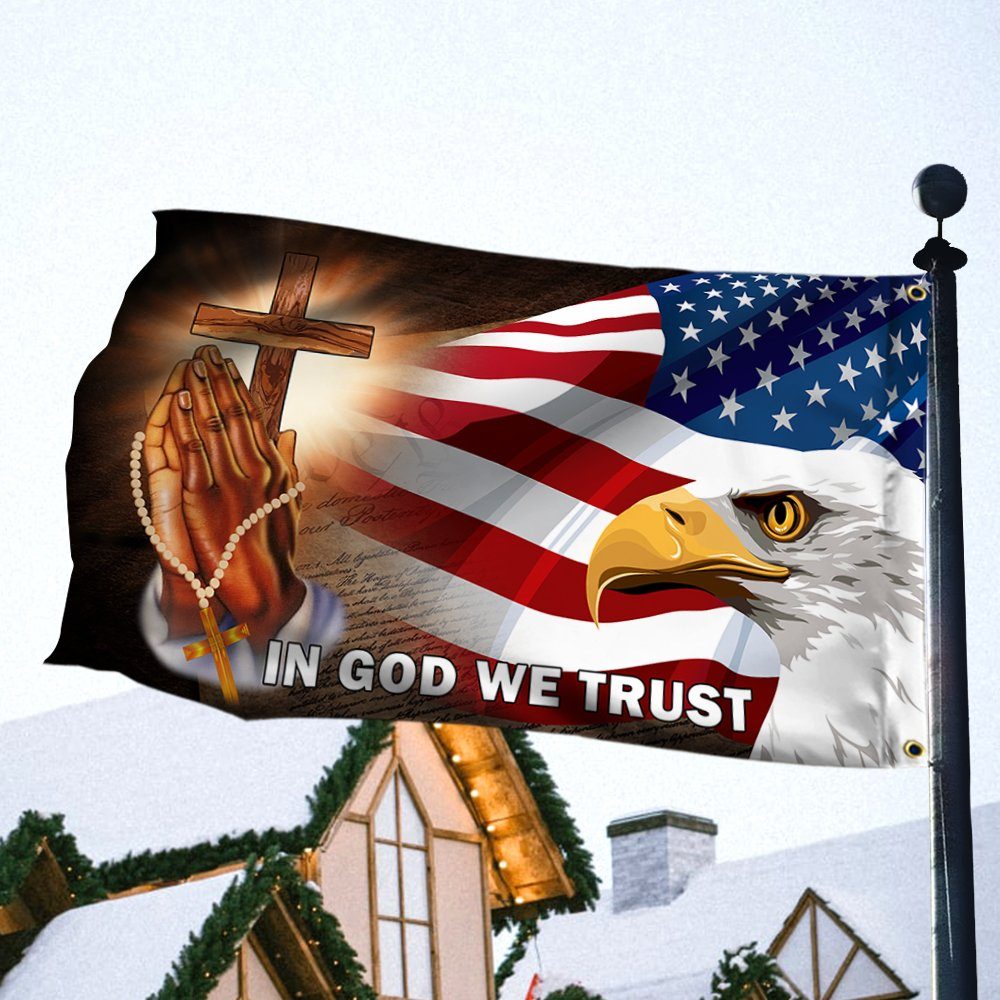 American Eagle In God We Trust Grommet Flag MBH155GF