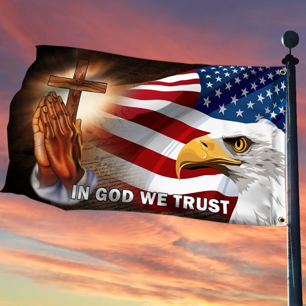 American Eagle In God We Trust Grommet Flag MBH155GFv2