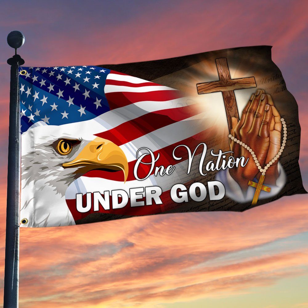 American Eagle One Nation Under God Grommet Flag MBH155GFv1