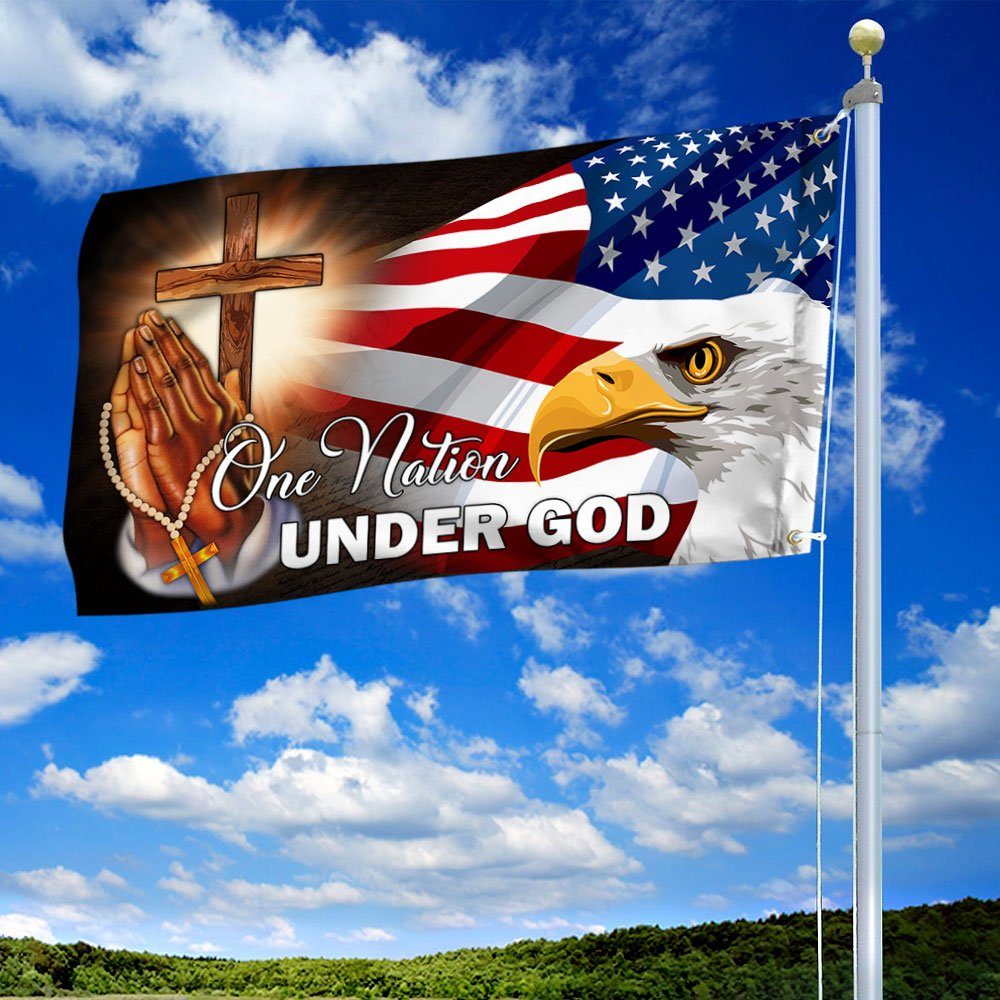 American Eagle One Nation Under God Grommet Flag MBH155GFv1