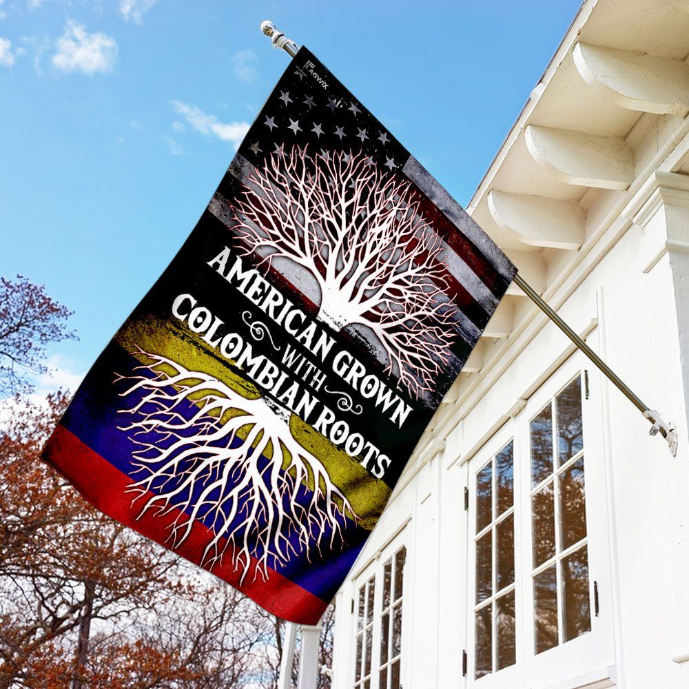 American Grown With Colombian Roots Flag