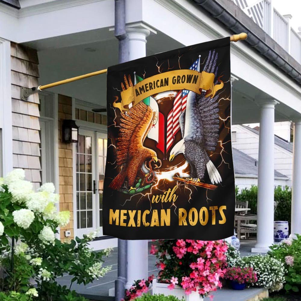 American Grown With Mexican Roots Flag