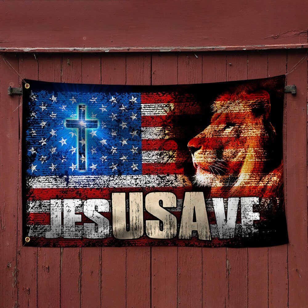 American Jesus Grommet Flag Jesus Save TTV526GF