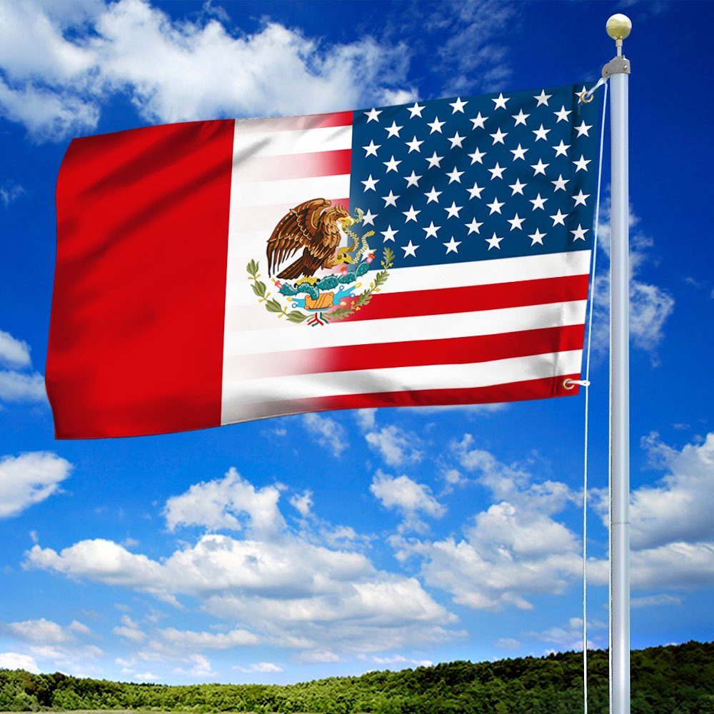 American Mexican Flag America Mexico Friendship Grommet Flag QTR237GF