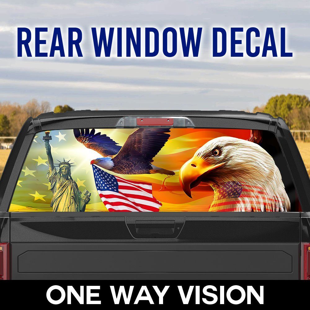 American Pride Rear Window Decal Eagle Sunset Freedom LNT227CD