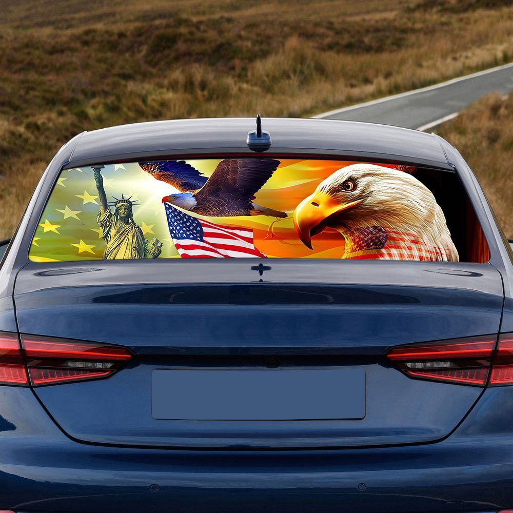 American Pride Rear Window Decal Eagle Sunset Freedom LNT227CD