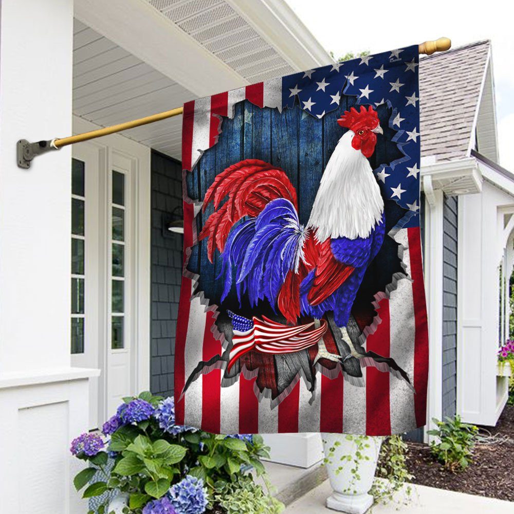 American Rooster Chicken Flag DDH3142Fv1