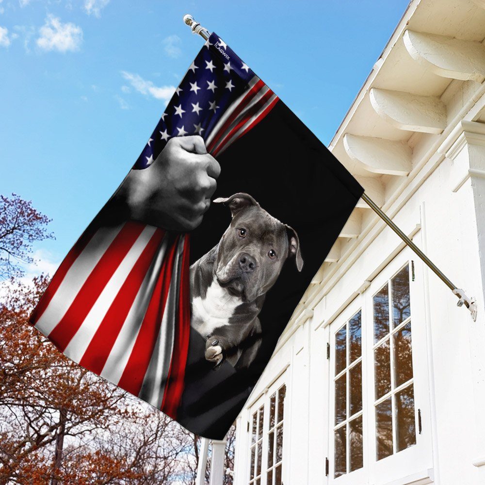 American Staffordshire Terrier American US Flag