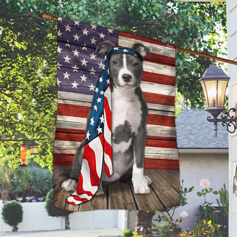 American Staffordshire Terrier Dog Flag Charming Dog NTB216Fv16