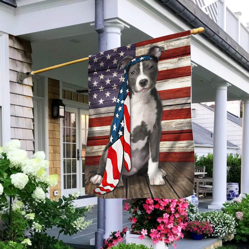 American Staffordshire Terrier Dog Flag Charming Dog NTB216Fv16