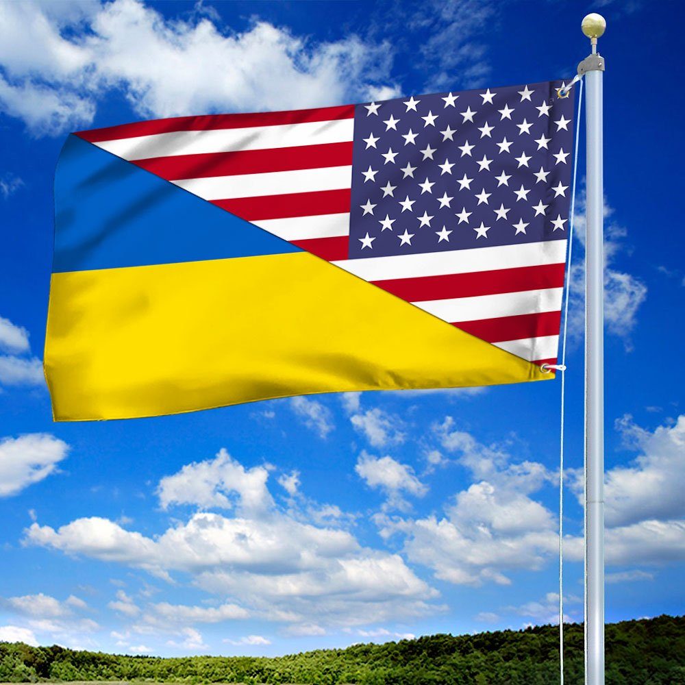 American Ukrainian Grommet Flag TRL1829GF