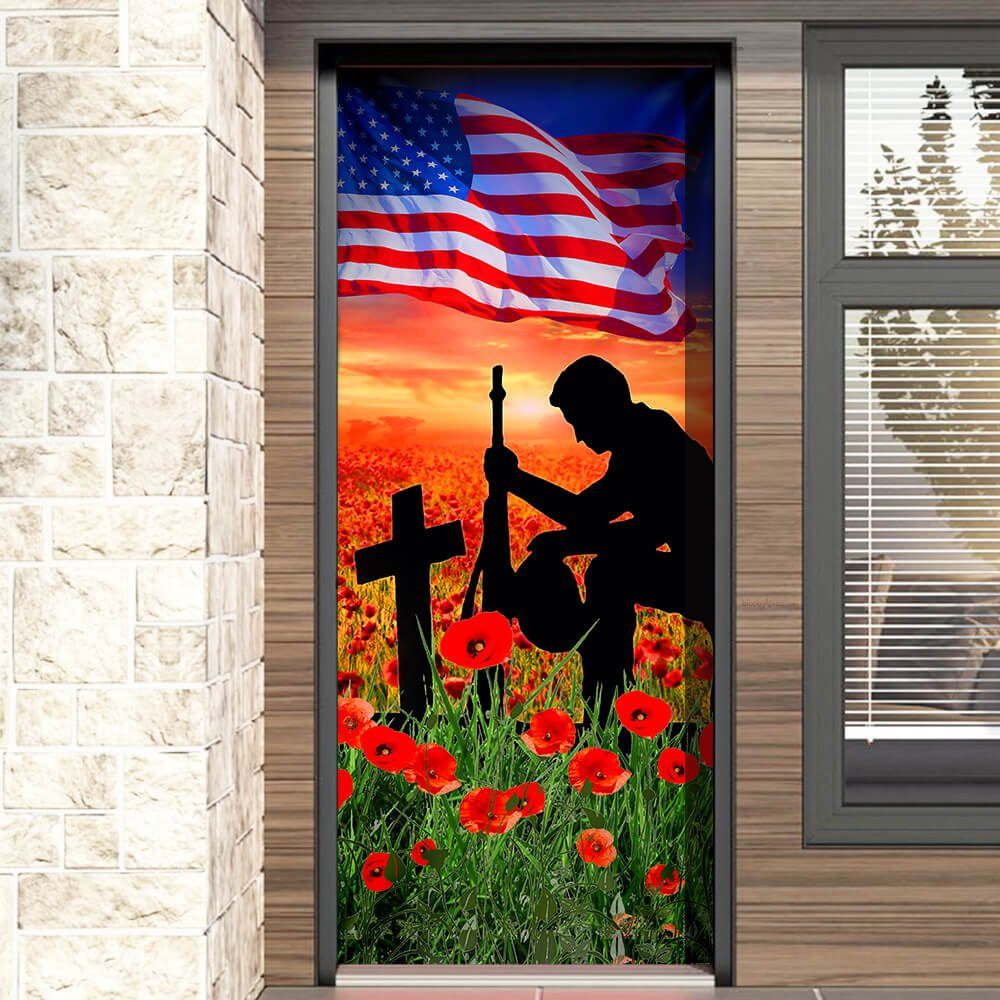 American Veteran Door Cover Lest We Forget NNT73Dv5