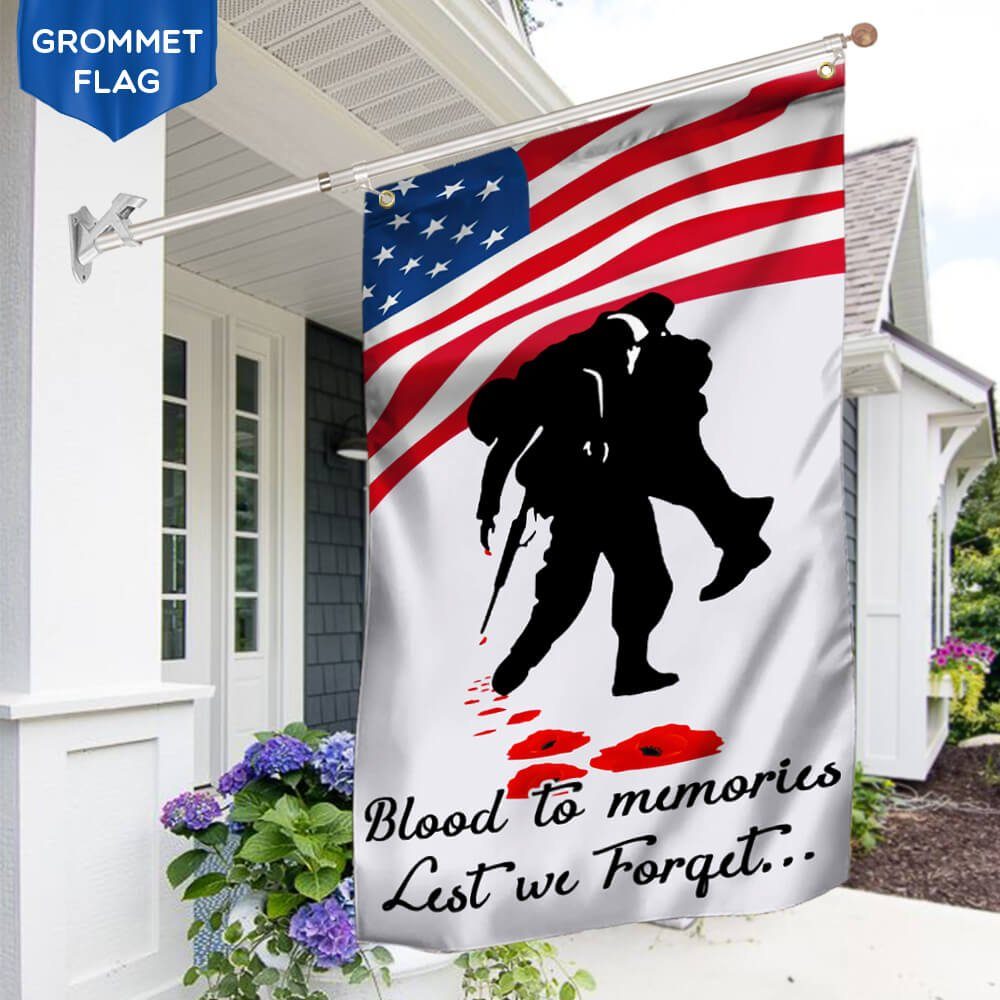 American Veteran Grommet Flag Blood In Memories NTB257GFv2