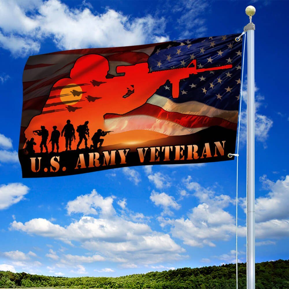 American Veteran Grommet Flag Sun Set NTB516GF