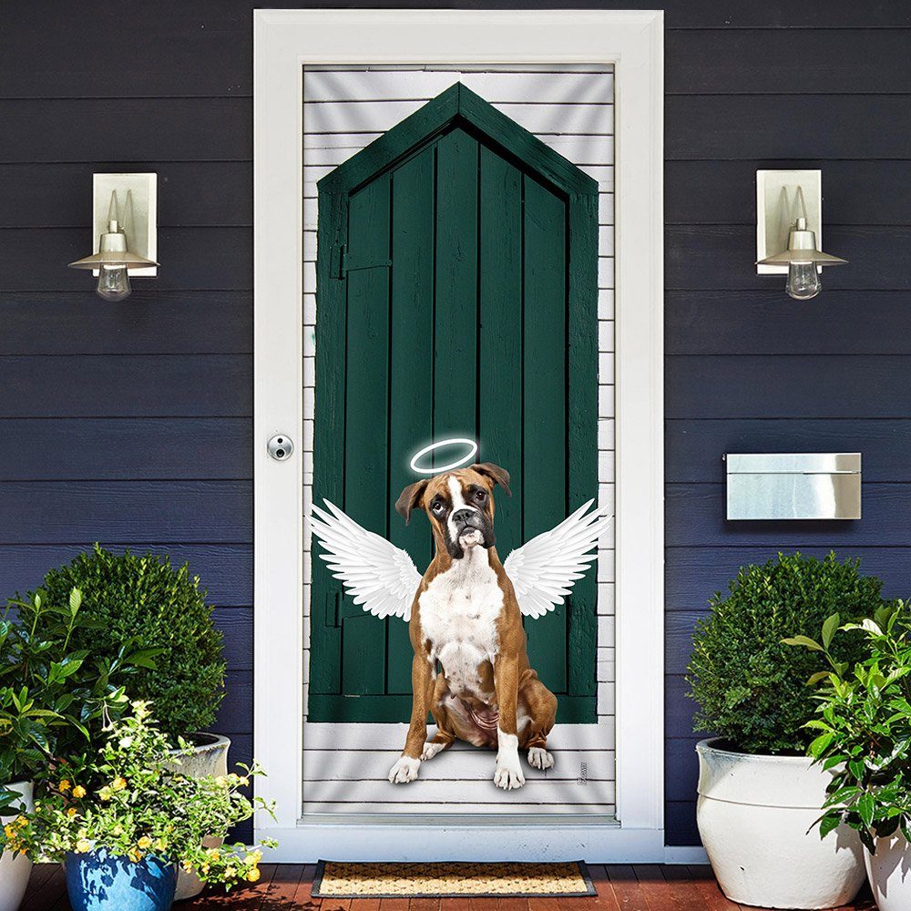 Angel Boxer Dog Door Cover