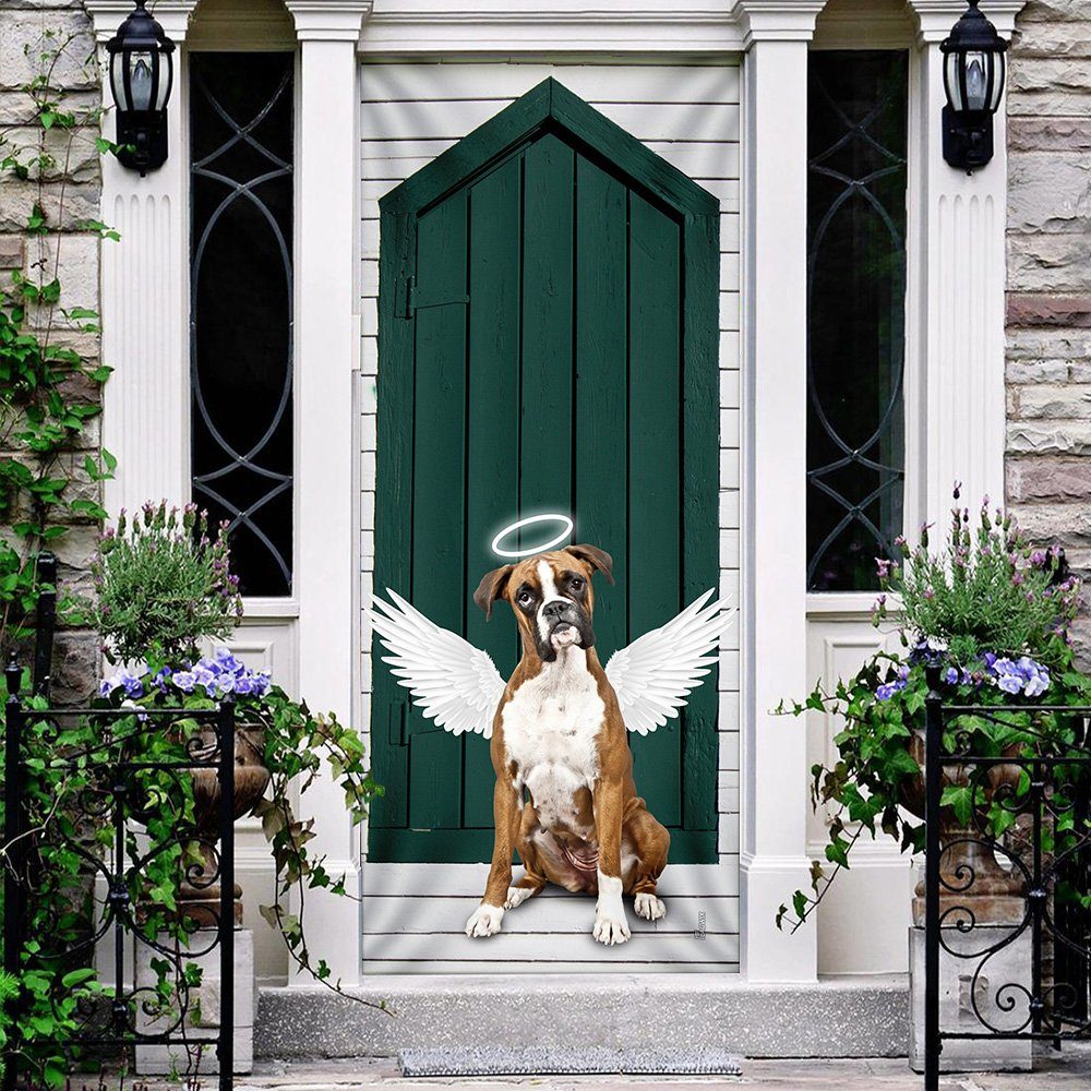 Angel Boxer Dog Door Cover