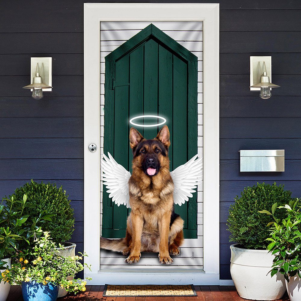 Angel German Shepherd Dog Door Cover