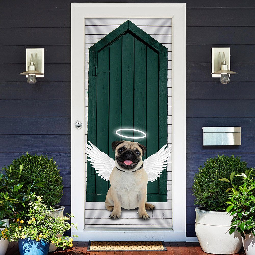 Angel Pug Dog Door Cover