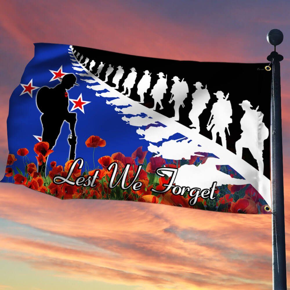 Anzac Day Grommet Flag Lest We Forget THB3392GF