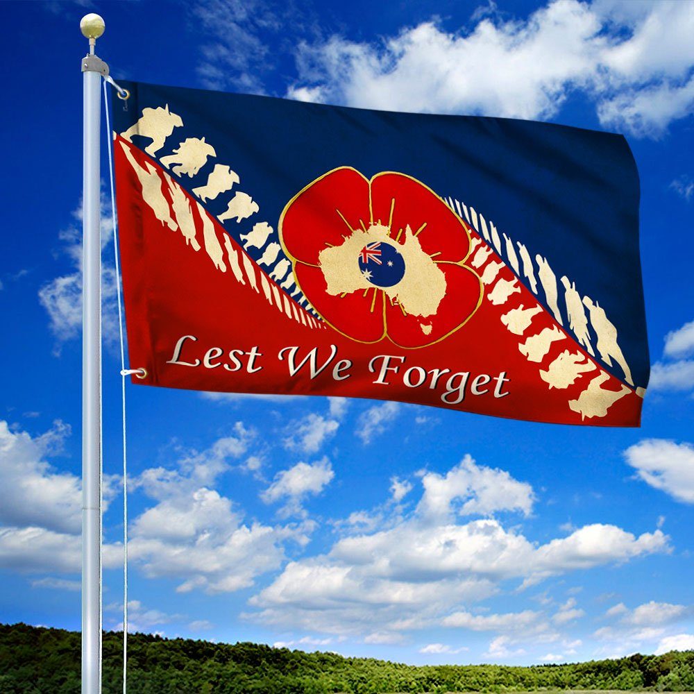 Anzac Day Lest We Forget Grommet Flag LHA2105GF