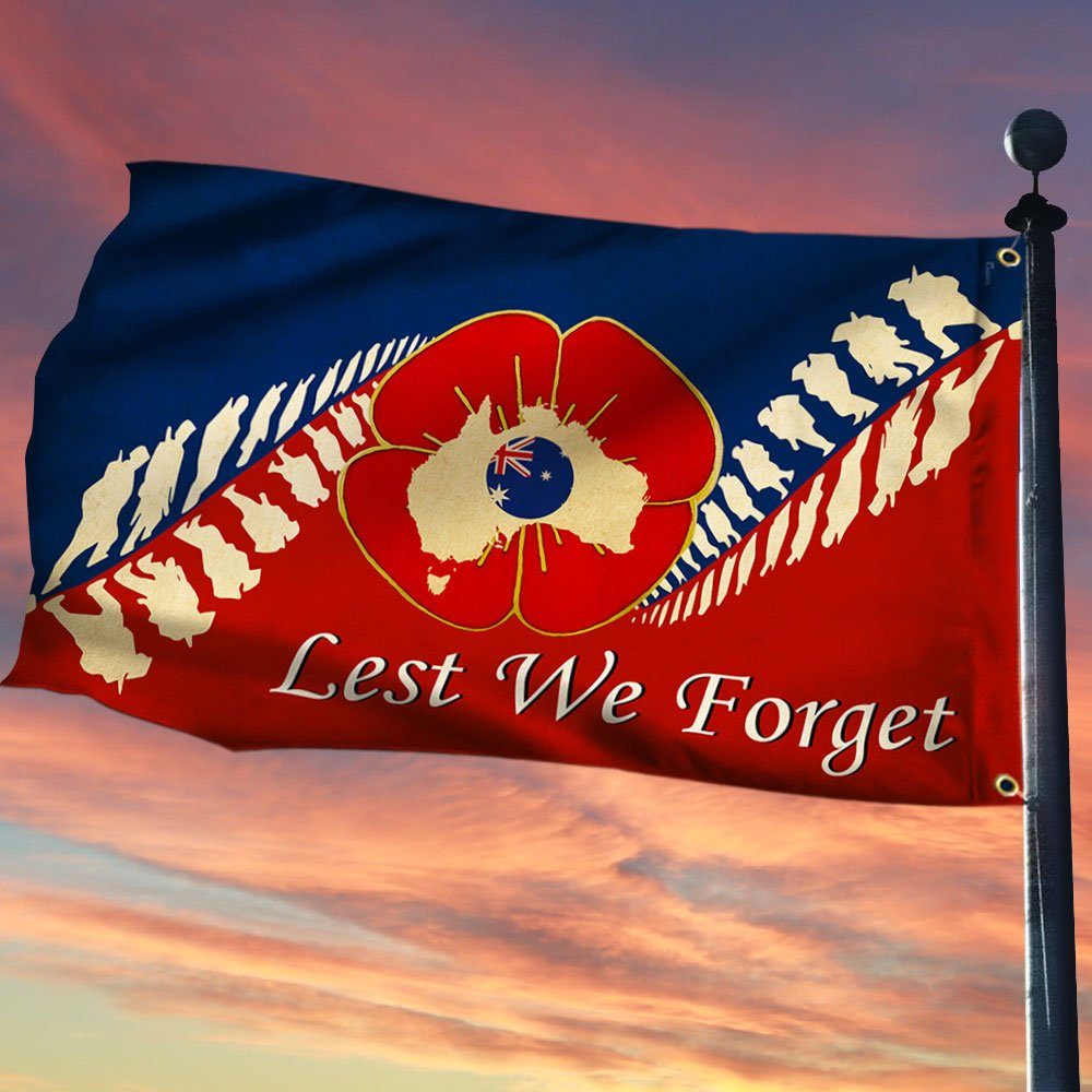 Anzac Day Lest We Forget Grommet Flag LHA2105GF