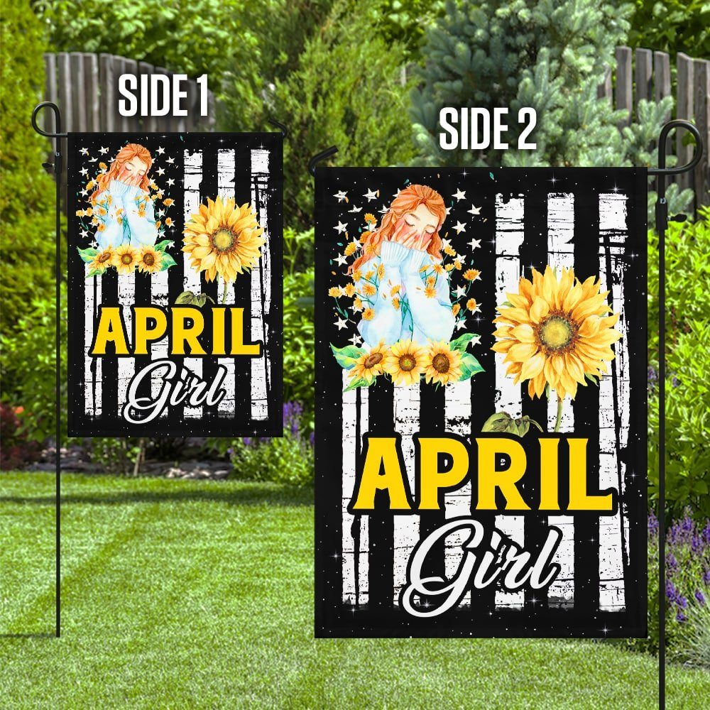 April Girl Birthday Flag