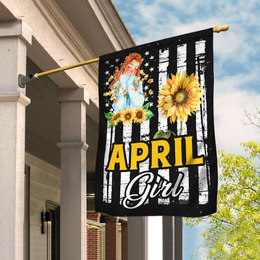 April Girl Birthday Flag