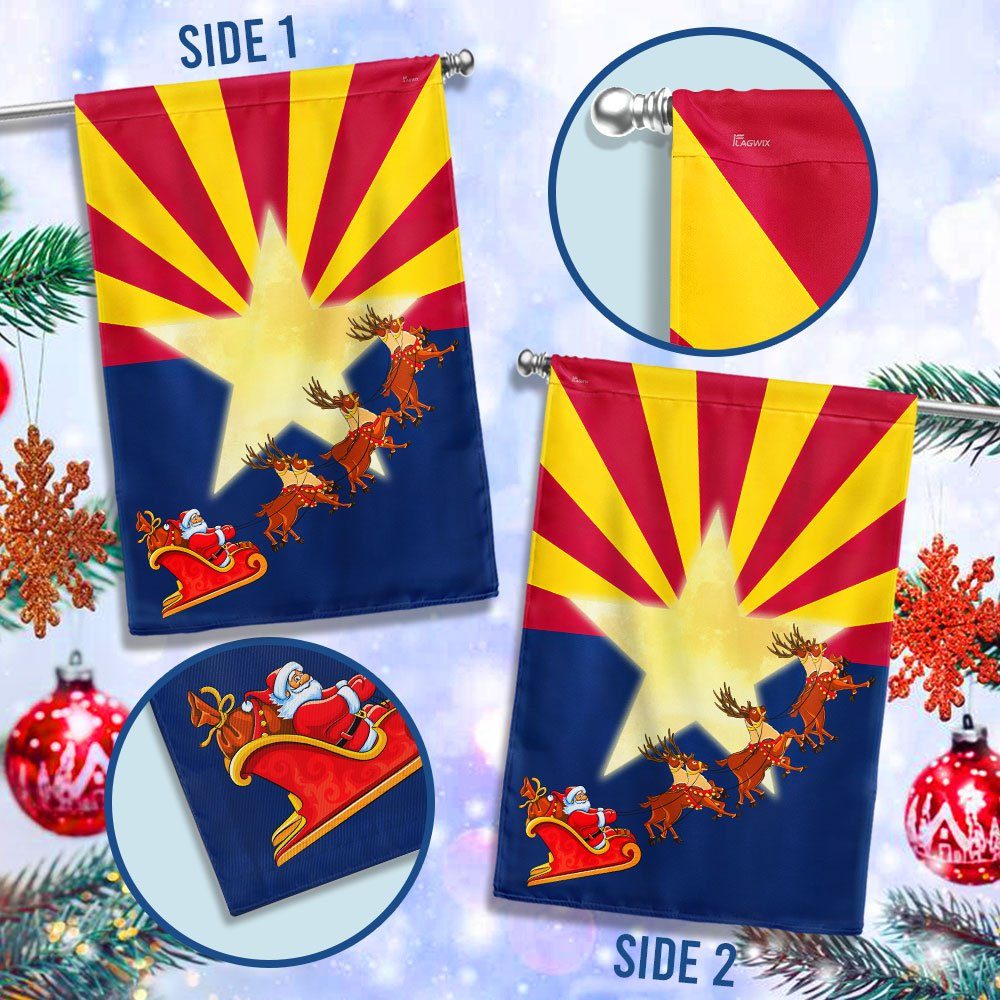 Arizona Christmas Flag Santa Sleigh Reindeer LNT779F