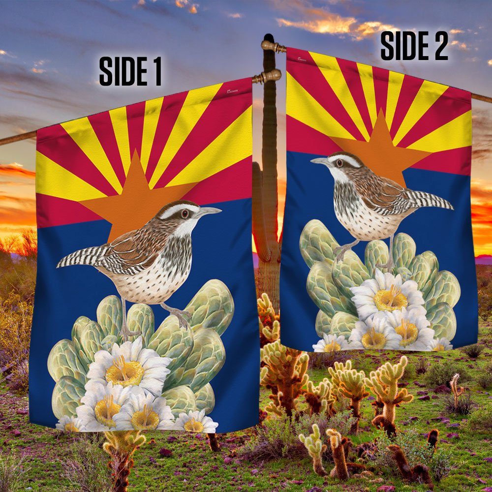 Arizona Flag Cactus Wren and Saguaro Cactus Blossom BNN475F