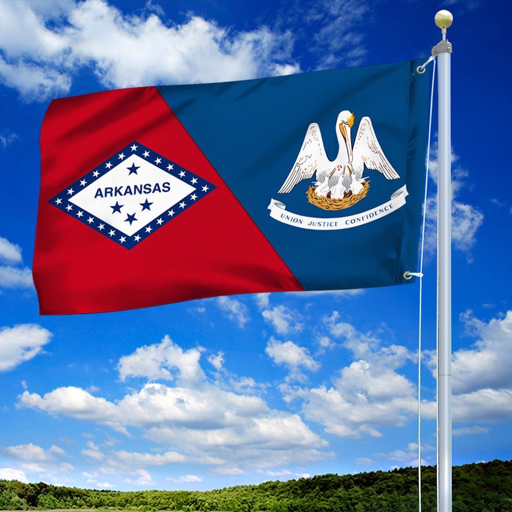 Arkansas And  Louisiana States Grommet Flag TQN508GF