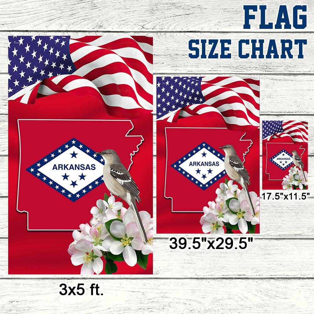 Arkansas State With Mocking Bird and Apple Blossom Flag TPT775Fv3