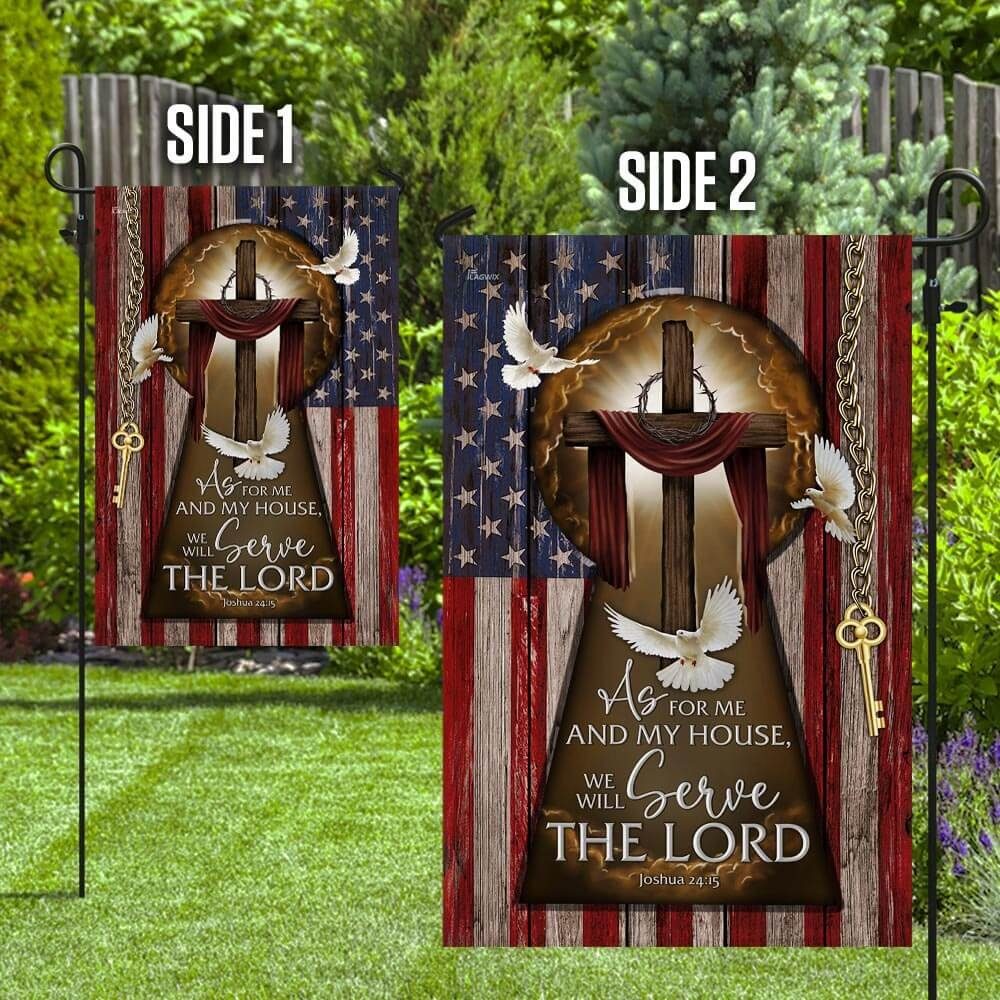 As For Me And My House, We Will Serve The Lord American Flag