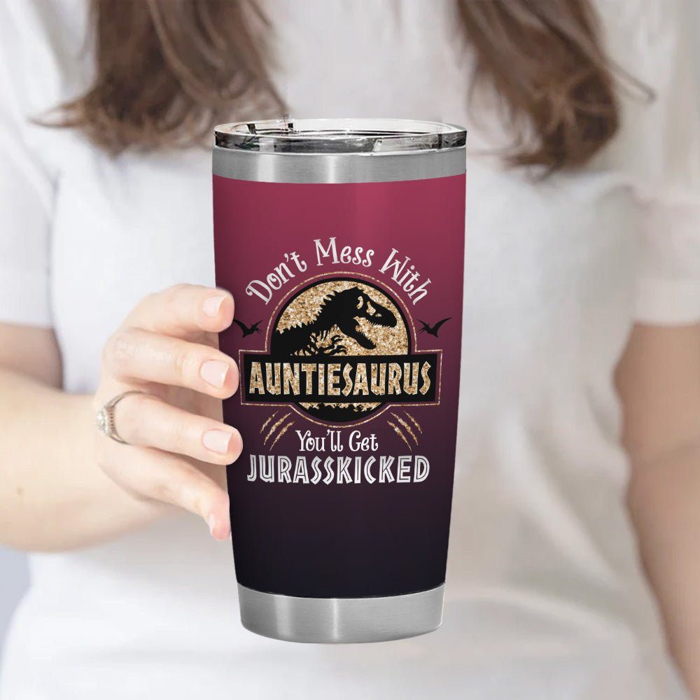 Auntiesaurus Tumbler Funny Gifts For Aunt 20oz Tumbler