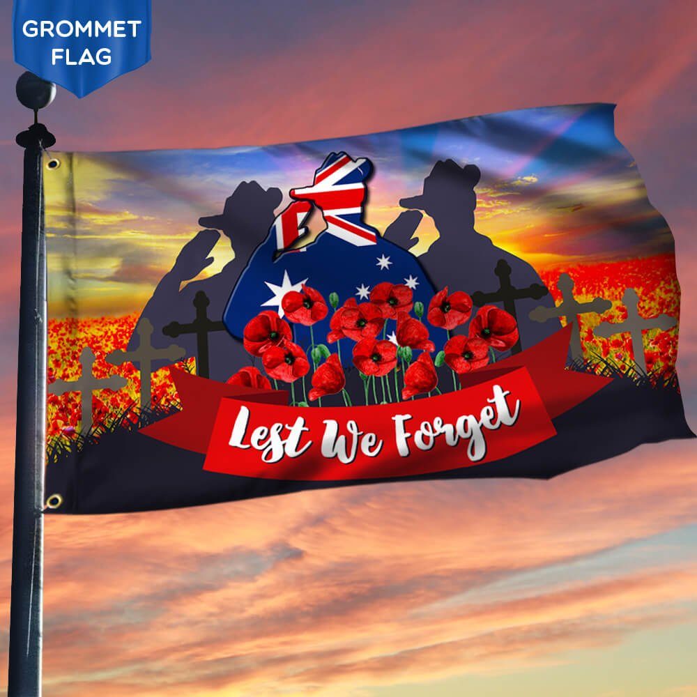 Australia Grommet Flag Anzac Soldier Anzac Day NTT101GF