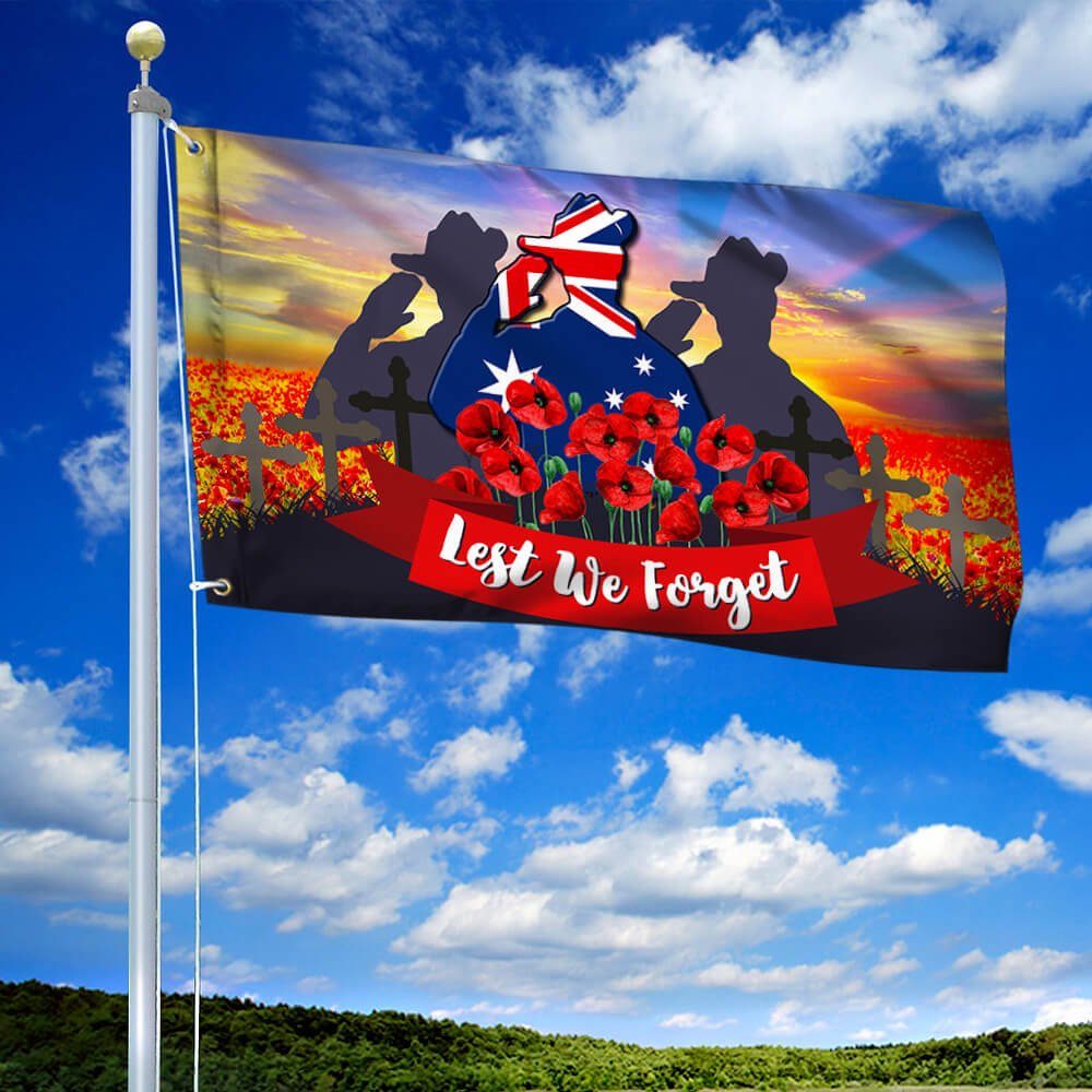 Australia Grommet Flag Anzac Soldier Anzac Day NTT101GF